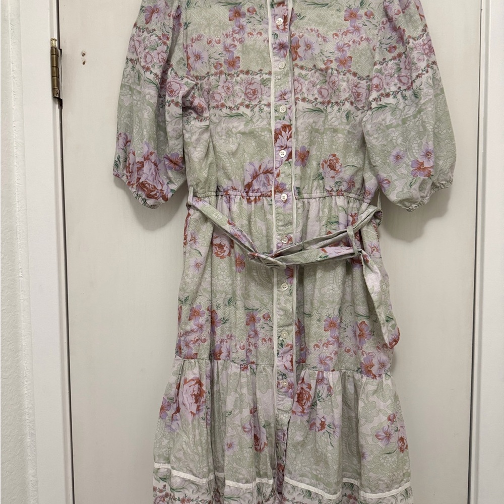 Lea Floral Button-Up Dress with Belt